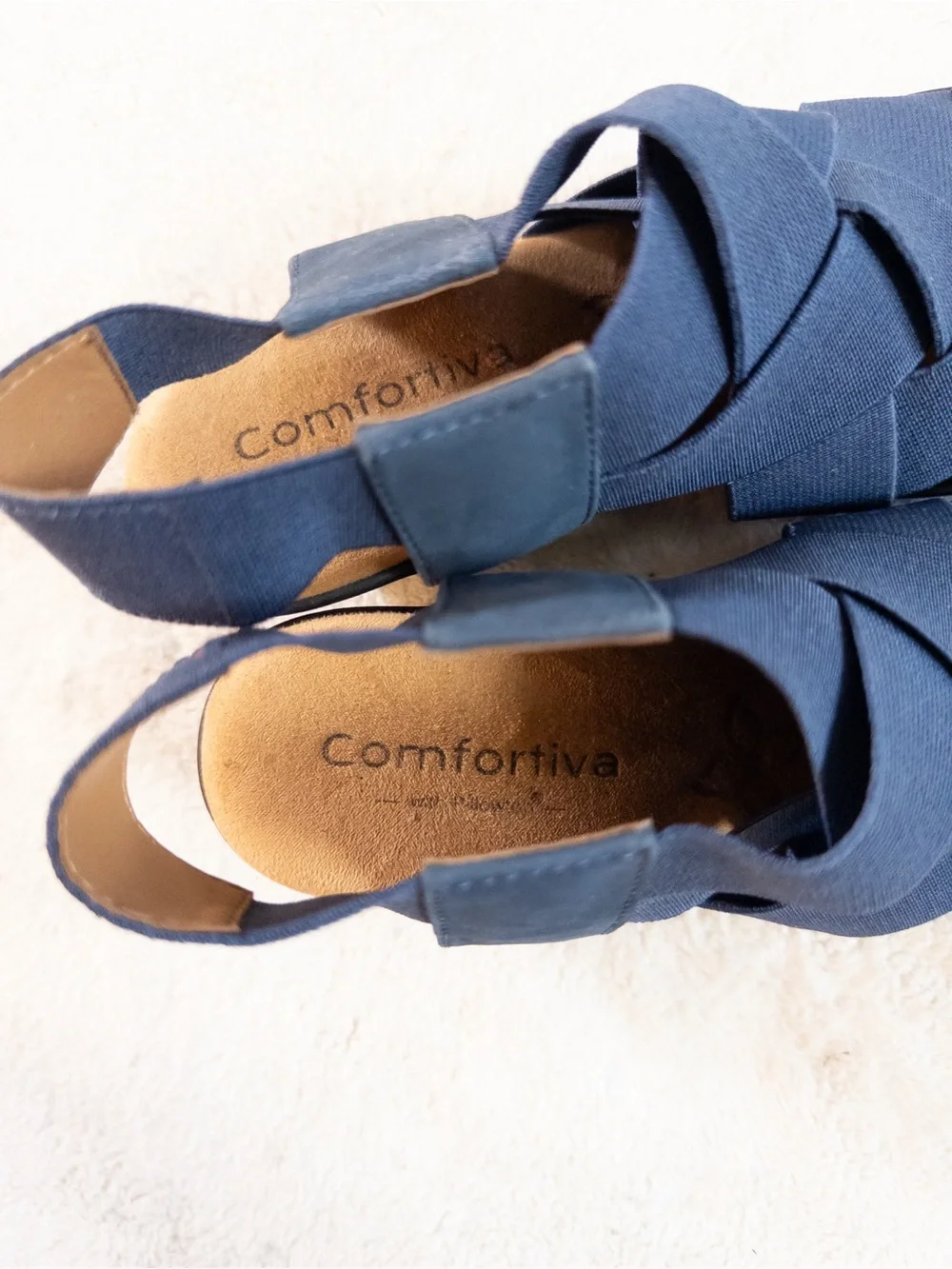 Comfortiva Navy Blue Strappy Heels Size 6.5 Comfort Sandals
